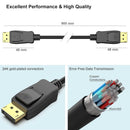 BENFEI 000200BK [VESA Certified] DP to DP Male to Male Cable 3M Supports 8K@60Hz Compatible with Lenovo, Dell, HP, ASUS and More