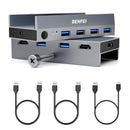 BENFEI 000355GY USB 3.0 HDMI KVM Switch(8K@60Hz) with 4 USB 3.0 Ports for 2 Computers Sharing Monitor Keyboard Mouse