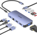 BENFEI 000359GY 11-in-1 USB C Hub Triple Display Docking Station Dual HDMI, VGA, 3xUSB 3.0, 10Gbps