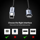 BENFEI 405GY-1.5M USB B to USB C Printer Cable, Nylon Braided, Premium Aluminium Alloy Case 1.5M