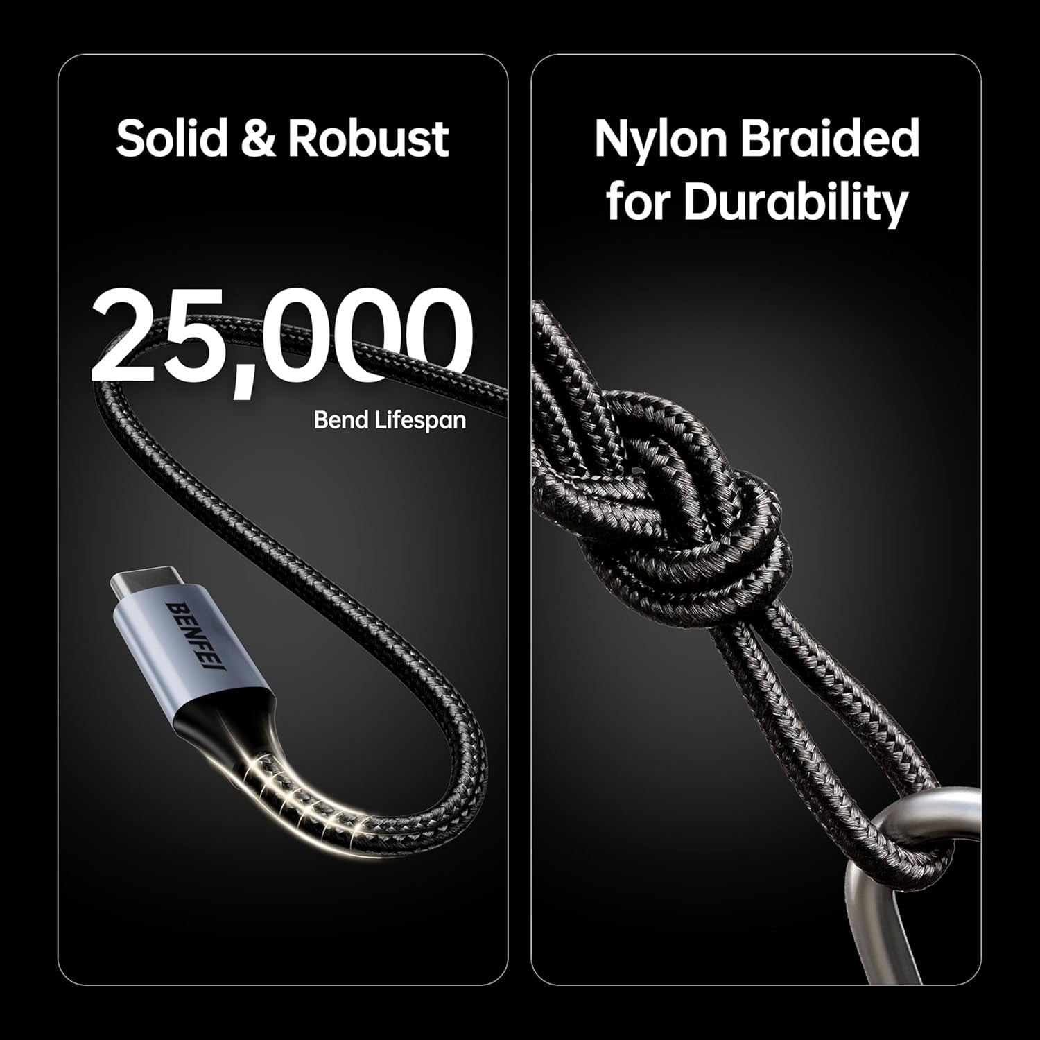 BENFEI 405GY-1M USB B to USB C Printer Cable, Nylon Braided, Premium Aluminium Alloy Case 1M