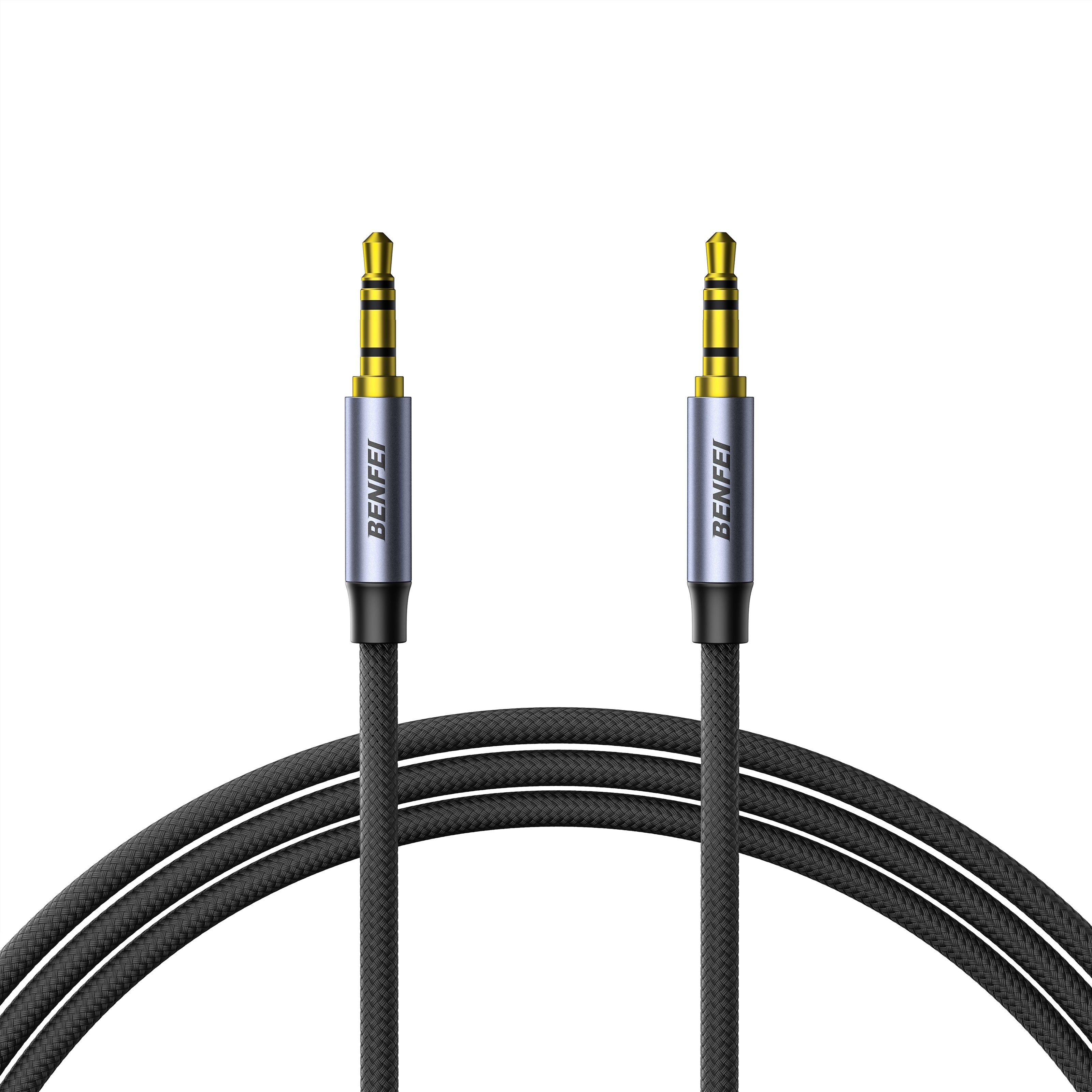 BENFEI 427GY 10M 3.5mm TRRS Male to Male Audio Cable, 4-Pole Stereo Mic Aux Cable, Nylon Braided Headphone Jack Cord