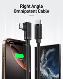 BENFEI 428BK-2M USB C to Right Angle USB C Cable, 90-dgree Angled USB 2.0 Type C Charger Cable, 3A Fast Charging & 480Mbps Data Sync, Durable PVC