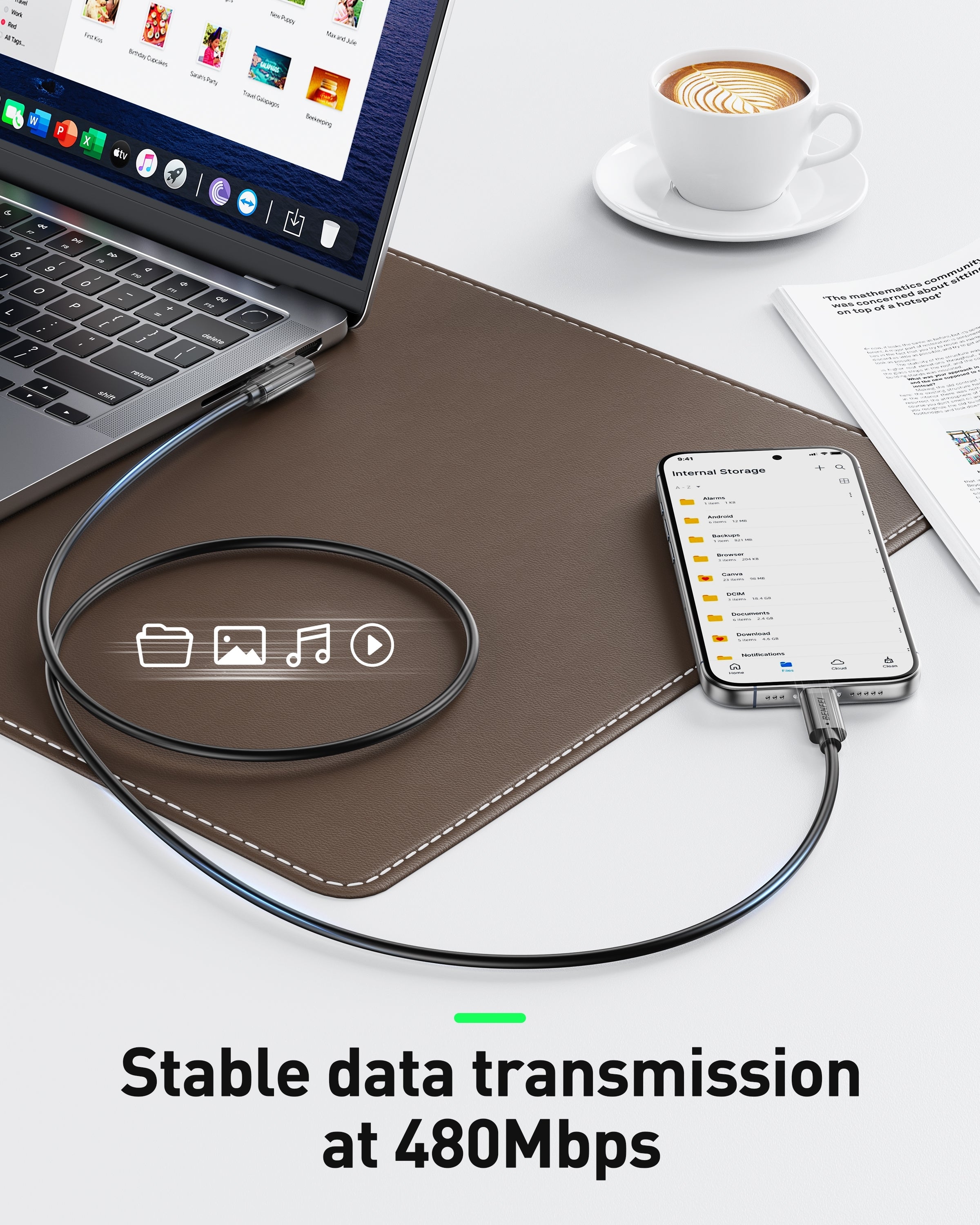 BENFEI 428BK-3M USB C to Right Angle USB C Cable, 90-dgree Angled USB 2.0 Type C Charger Cable, 3A Fast Charging & 480Mbps Data Sync, Durable PVC