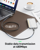 BENFEI 428BK-3M USB C to Right Angle USB C Cable, 90-dgree Angled USB 2.0 Type C Charger Cable, 3A Fast Charging & 480Mbps Data Sync, Durable PVC