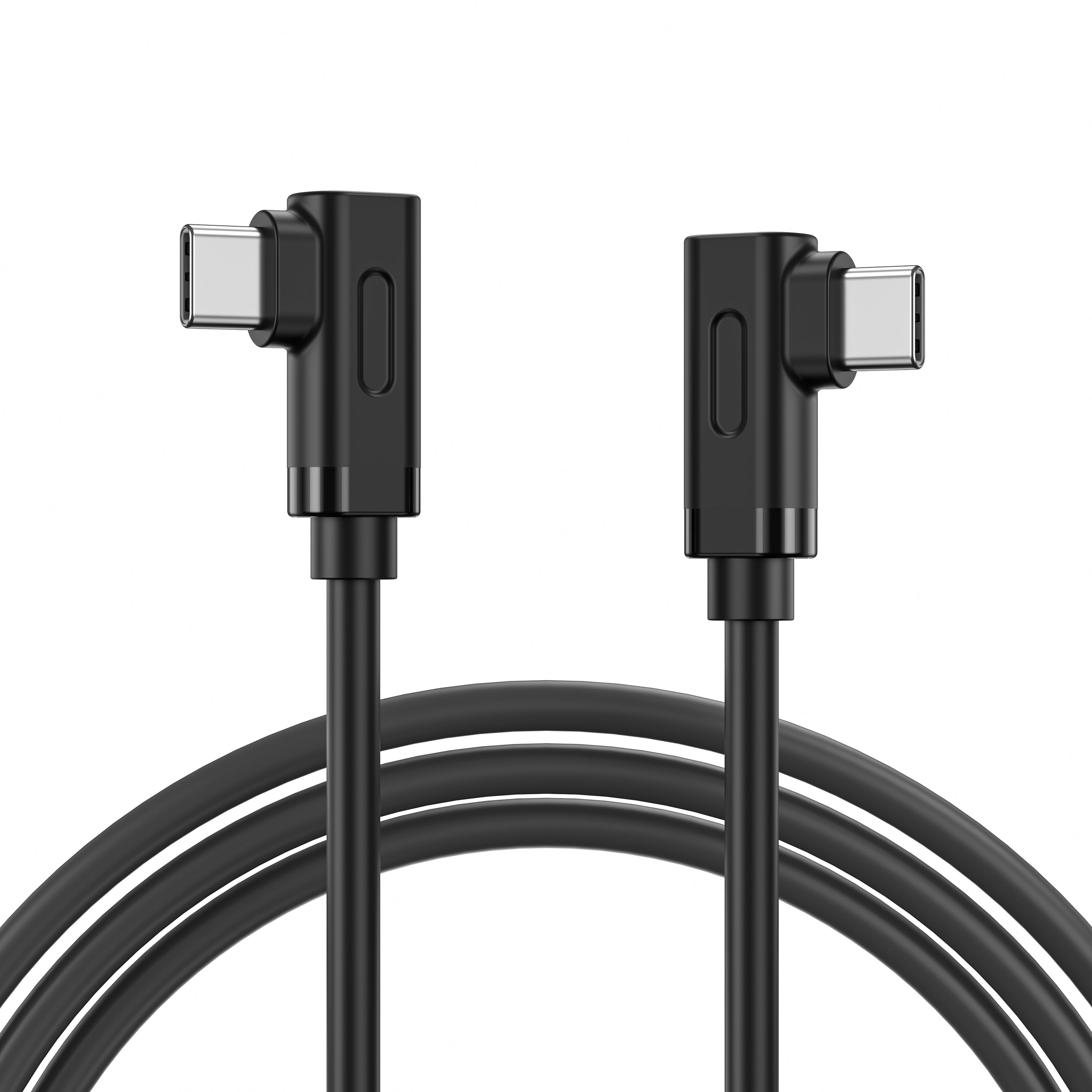 BENFEI 429BK-3M Right Angle USB C Cable 90-Degree, USB 2.0 Type C Charger Cable 3A Fast Charging, Nylon Braided USB-C to USB-C Cord