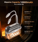 CHOETECH B812-SL WH Mini Bag Digital CCC Certified 10000mAh 30W Fast Charging Power Bank Gold with USB-C + 8-pin iPhone Cables