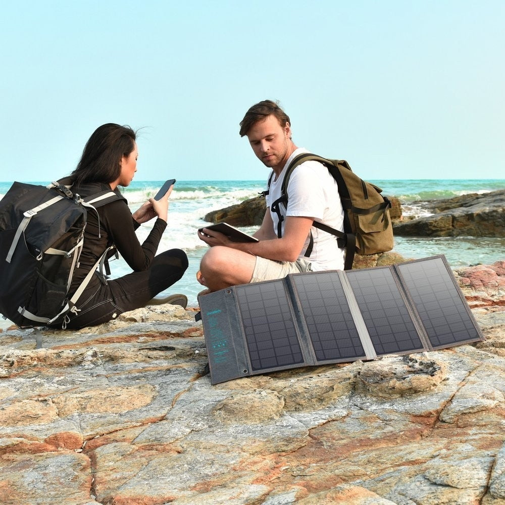 Choetech SC006 Solar Panel Portable Charger 40W 18V USB C Solar Panels Charger with USB C PD 30W