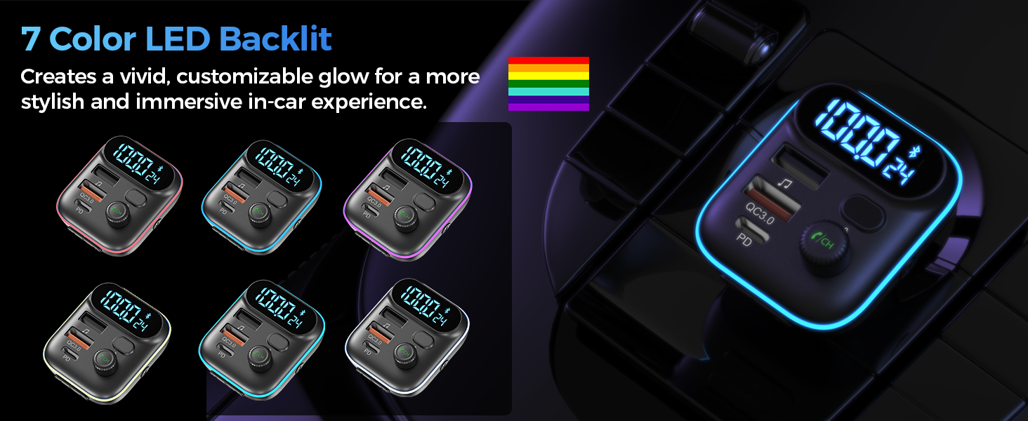 Choetech TC0050 PD36W Bluetooth FM Car Transmitter Charger