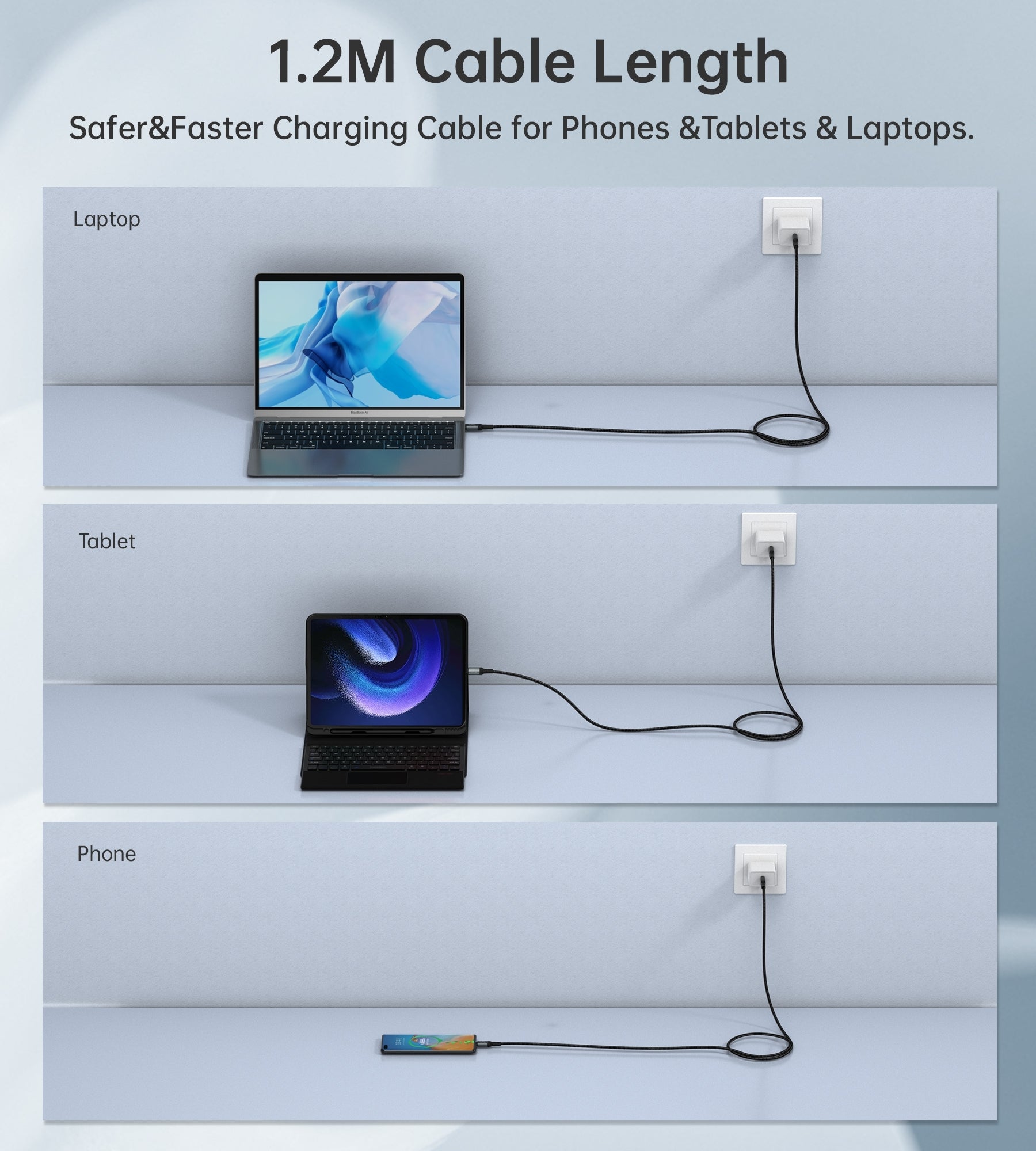 CHOETECH XCC-1042 Gen3.0 USB4.0 with 8K @ 60hz Video & Audio 240W USB-C to C Braided Cable 2M