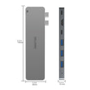 INTACT 9820T 8-in-1 Dual USB-C Adapter for MacBook/Pro HDMI/ Thunderbolt3/USB3.0*3/TypeC/SD/TF
