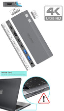INTACT 9839T Dual USB-C 8-in-1 with Dual HDMI+USB3.0*3+USB-C Female + PD Power Adapter