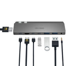 INTACT 9839T Dual USB-C 8-in-1 with Dual HDMI+USB3.0*3+USB-C Female + PD Power Adapter