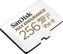 Sandisk Max Endurance Microsdxc Card SQQVR 256G (120 000 HRS) UHS-I C10 U3 V30 100MB/S R 40MB/S W SD Adaptor SDSQQVR-256G-GN6IA