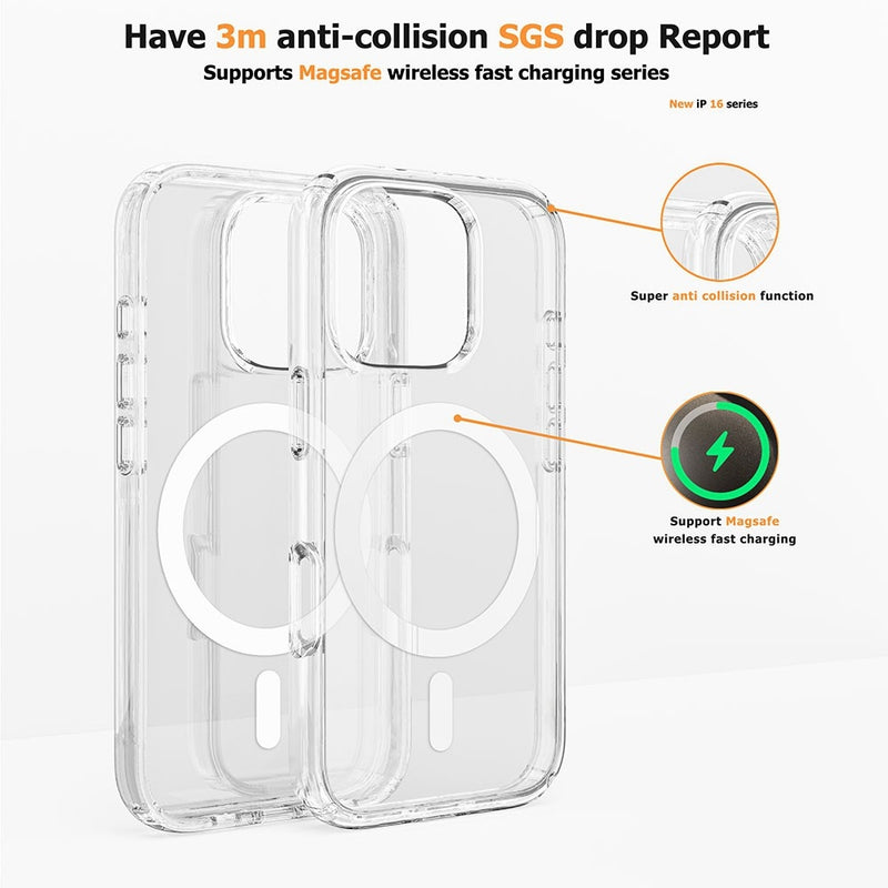 Ultimake Shockproof Transparent Magsafe Cover Case for iPhone 16 Plus