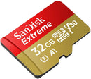 SANDISK SDSQXAF-032G-GN6MN 32GB MICRO SDHC EXTREME A1 V30, UHS-I/ U3, 100MB/s,NO SD ADAPTER