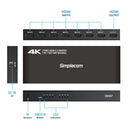 Simplecom CM317 7-Port HDMI 2.0 Switch with Remote 7 IN 1 OUT Splitter HDCP 2.2 4K@60Hz