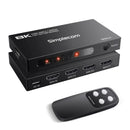 Simplecom CM324v2 4-Port HDMI 2.1 Switch with Remote 4 IN 1 OUT Splitter HDCP 2.3 8K@60Hz