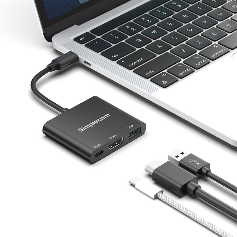 Simplecom DA320 USB-C 3-In-1 Adapter USB 3.2 Gen 1 5Gbps PD HDMI 2.0 4K@60Hz