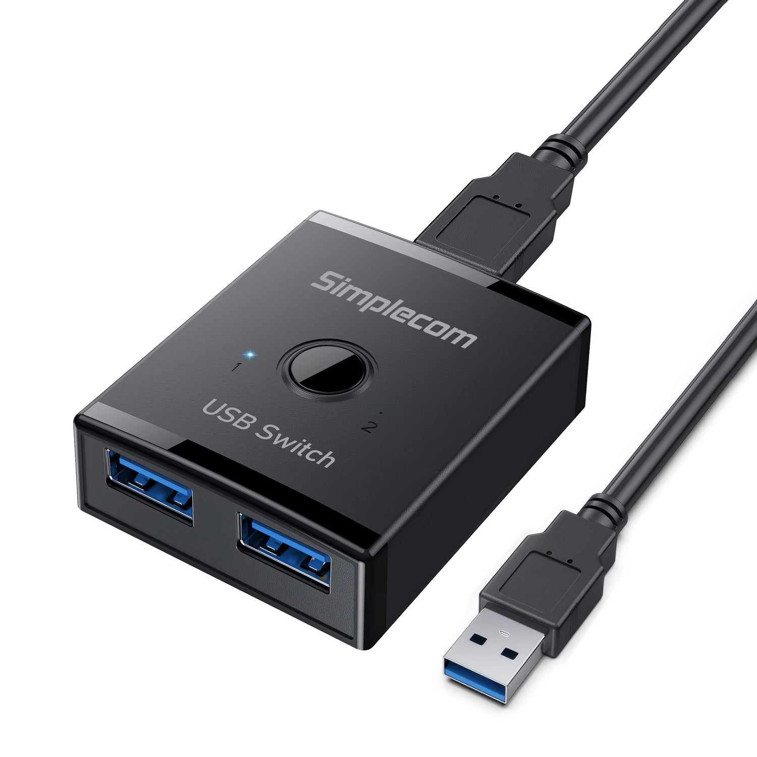 Simplecom KM125 Bi-Directional 2-Way USB 3.0 Switch 1 In 2 Out (2 In 1 Out) 5Gbps