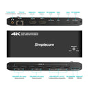 Simplecom KM590 2-Port USB-C Dual 4K HDMI Monitor KVM Switch and Docking Station with Network Sharing