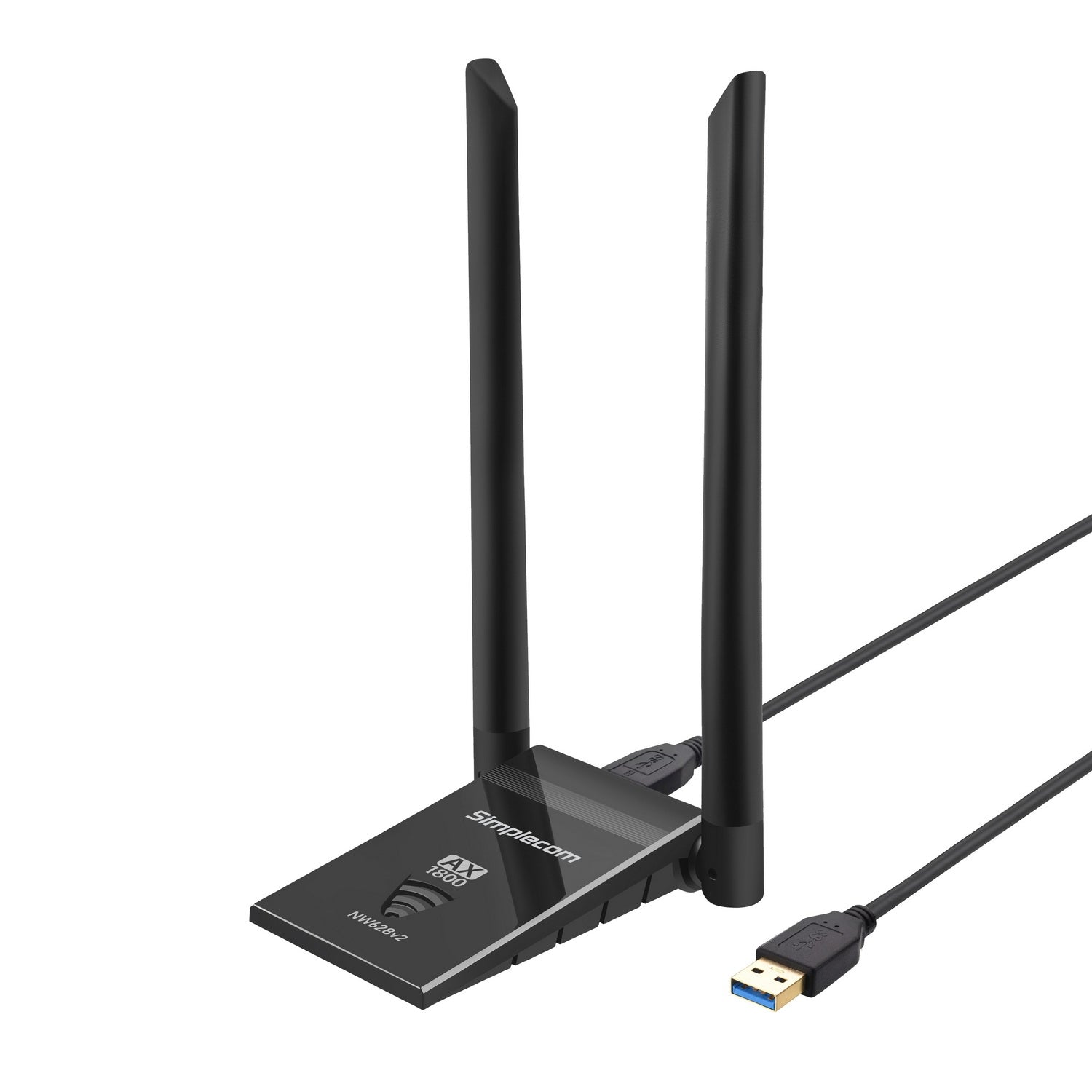 Simplecom NW628v2 AX1800 Dual Band WiFi 6 USB Adapter with 2x 5dBi High Gain Antennas
