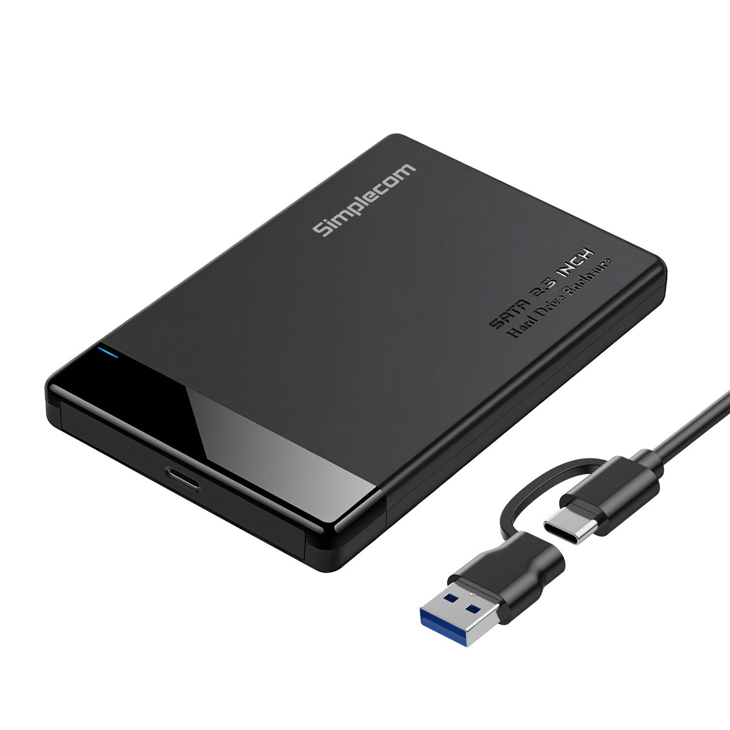 Simplecom SE109 Tool-free 2.5" SATA HDD SSD to USB-C Enclosure USB 3.2 Gen 1