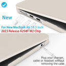 15 inch Air 2023 MacBook Air Matte Case A2941 M2 Chip Hard Shell Case Keyboard Cover Grey
