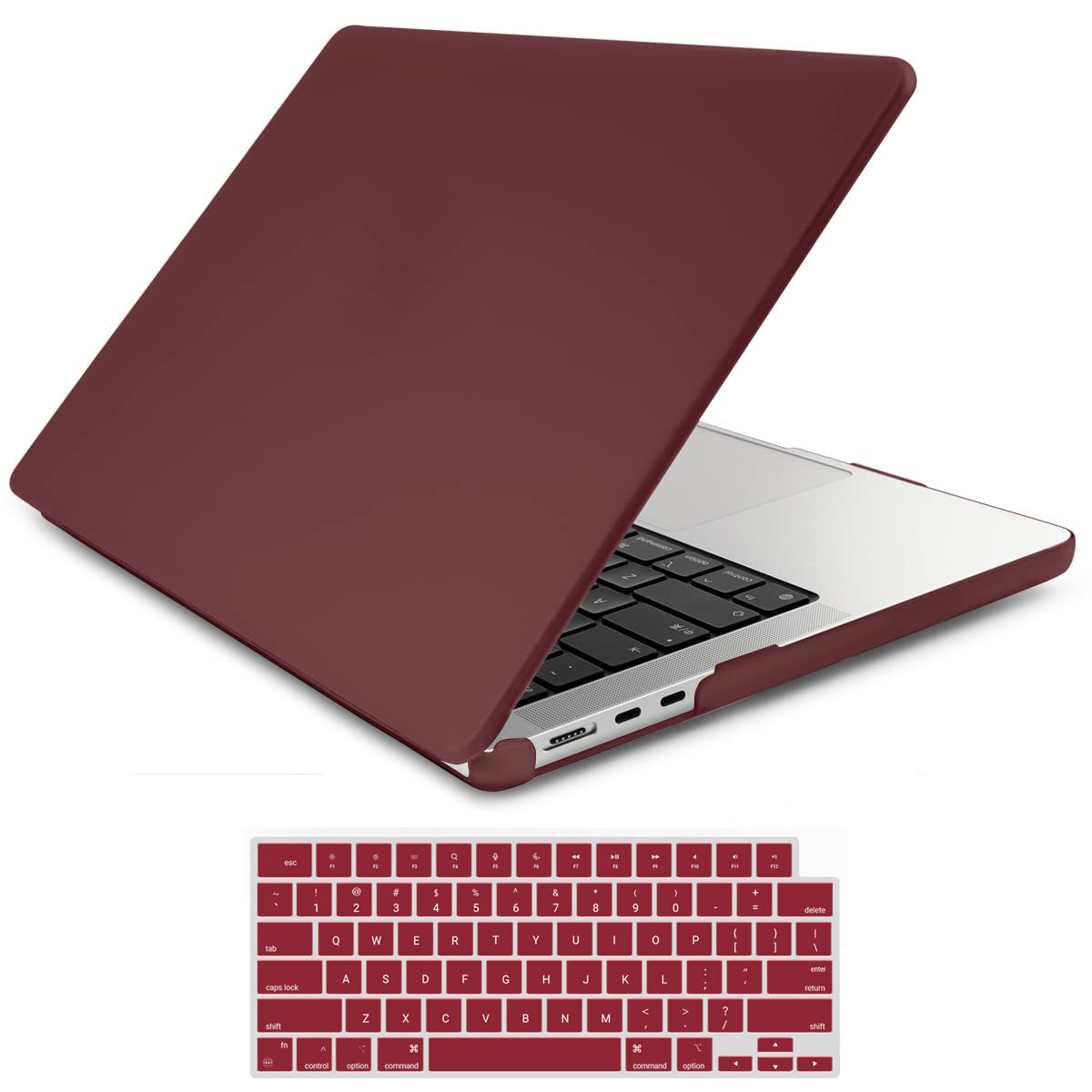 15 inch Air 2023 MacBook Air Matte Case A2941 M2 Chip Hard Shell Case Keyboard Cover Wine Red