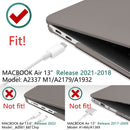 Suitable for MacBook Air 13 Inch Case 2022 2021 2020 2019 2018, A1932, A2179, A2337 Shell Case Keyboard Cover Grey