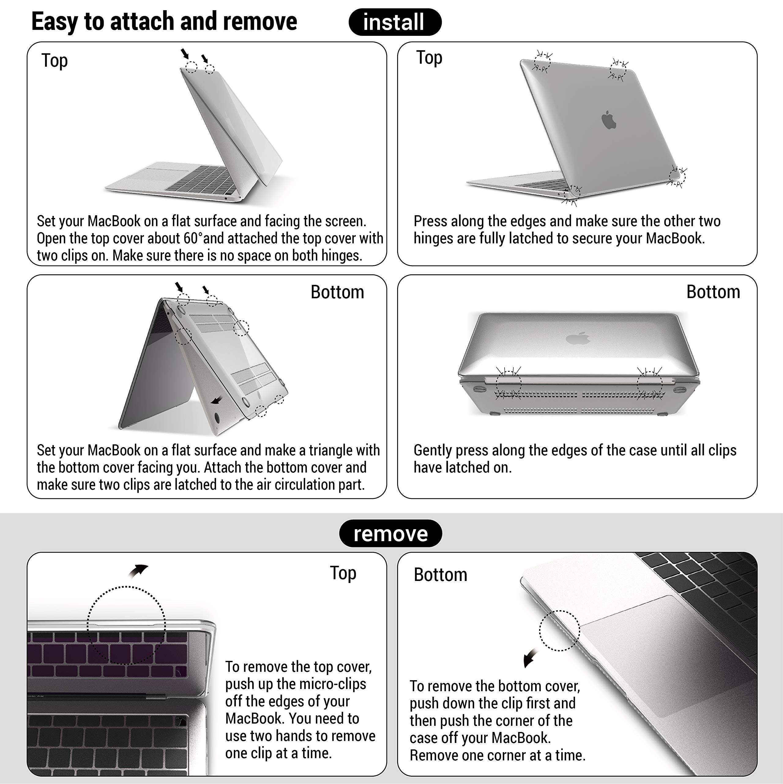 Suitable for MacBook Air 13 Inch Case 2022 2021 2020 2019 2018, A1932, A2179, A2337 Shell Case Keyboard Cover Grey