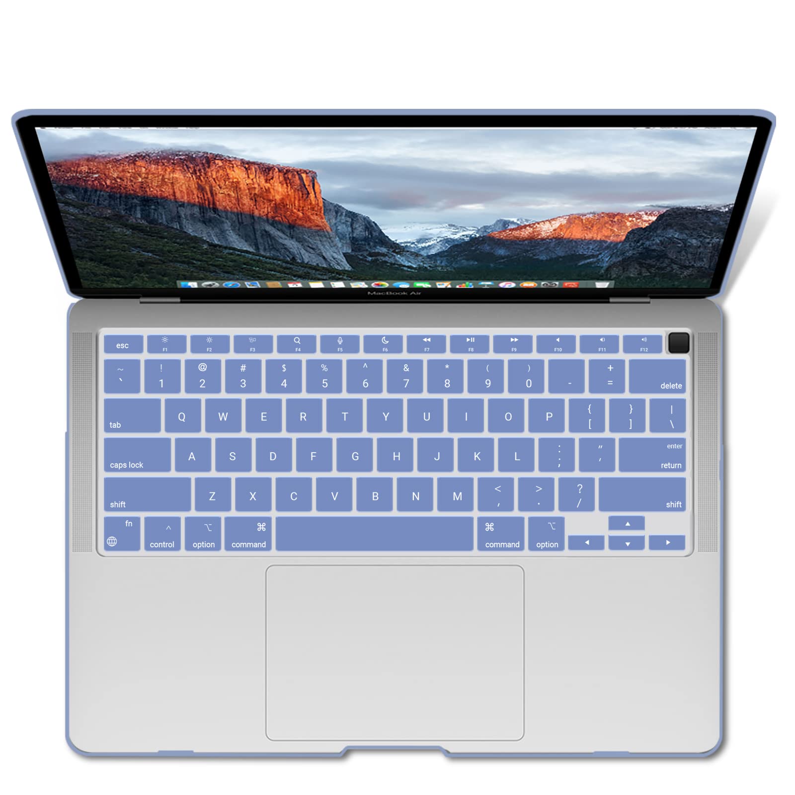 Suitable for MacBook Air 13 Inch Case 2022 2021 2020 2019 2018, A1932, A2179, A2337 Shell Case Keyboard Cover lavender Grey