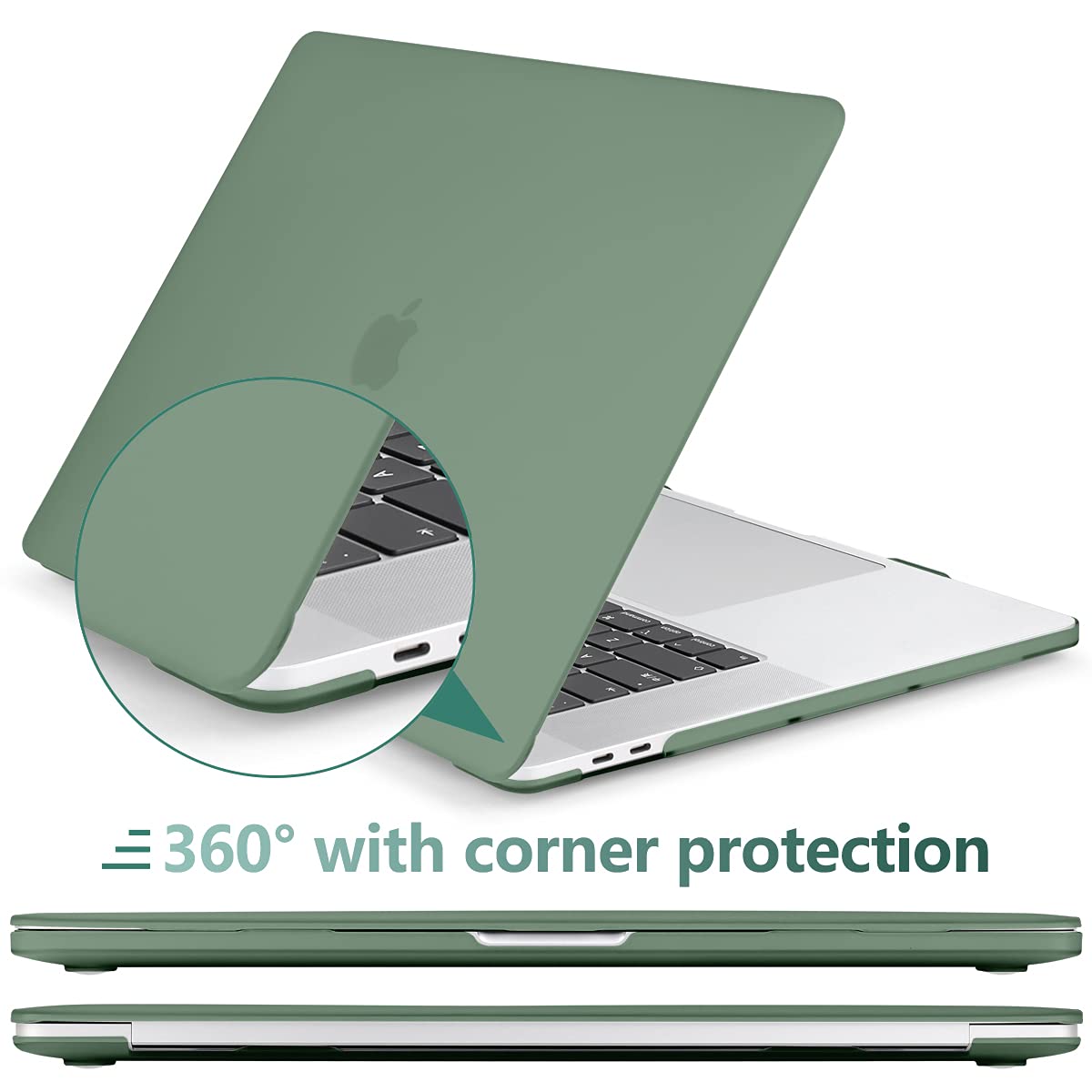 Suitable for Midnight Green MacBook Pro 13 Inch Case 2016-2023 M1 M2 A2338 A2289 A2251 A2159 Hard Shell Case Keyboard Cover