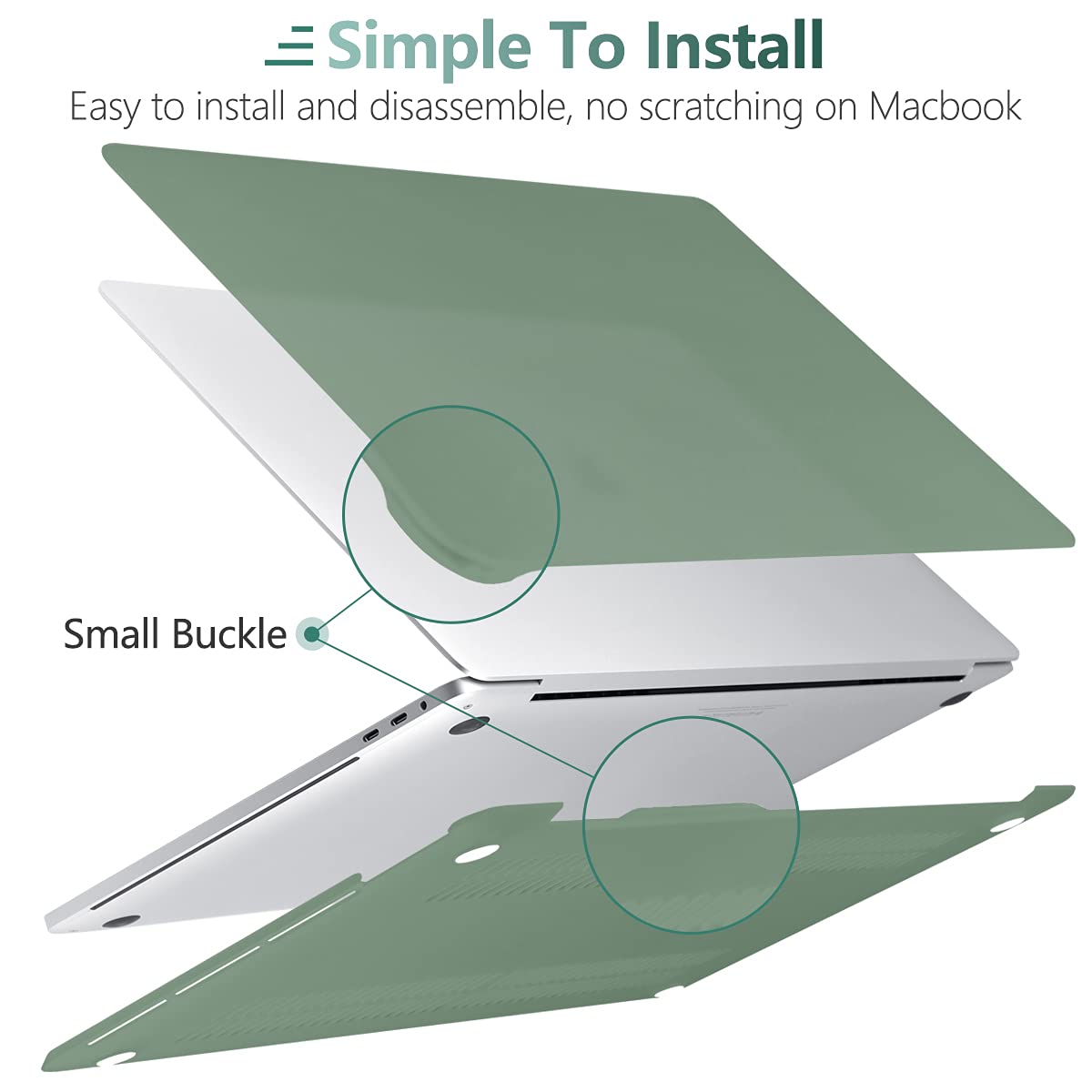 Suitable for Midnight Green MacBook Pro 13 Inch Case 2016-2023 M1 M2 A2338 A2289 A2251 A2159 Hard Shell Case Keyboard Cover