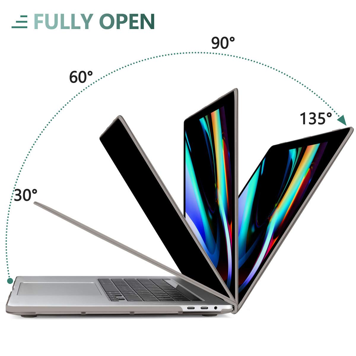 Suitable for Grey MacBook Pro 13 Inch Case 2016-2023 M1 M2 A2338 A2289 A2251 A2159 Hard Shell Case Keyboard Cover
