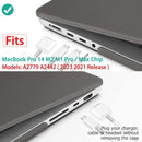 Suitable for MacBook Pro 14 Max Inch Case 2023 2022 2021 M2 A2779 M1 A2442 Hardshell Case Keyboard Cover Grey