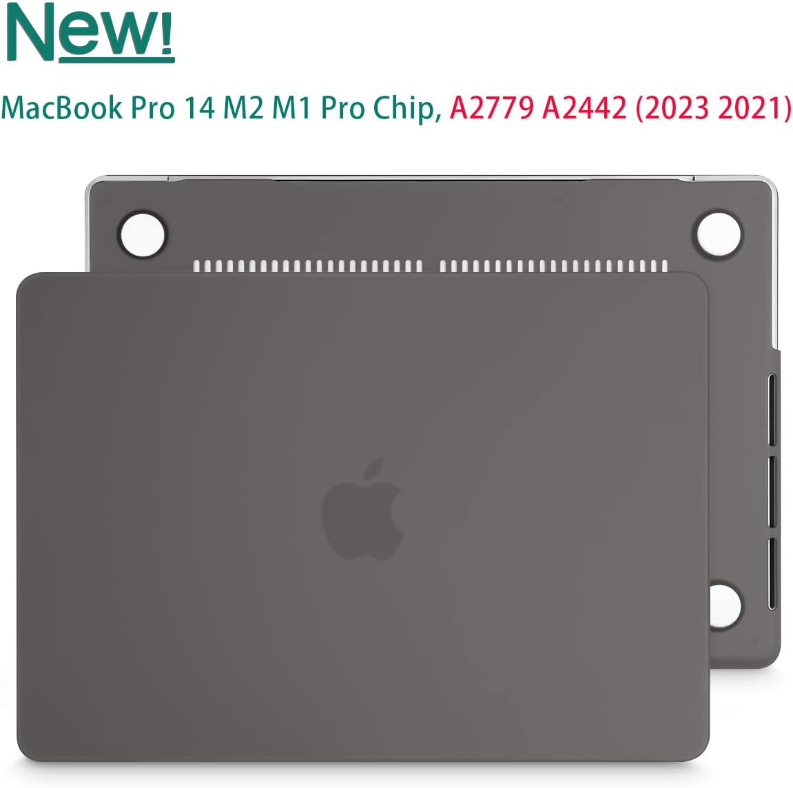 Suitable for MacBook Pro 14 Max Inch Case 2023 2022 2021 M2 A2779 M1 A2442 Hardshell Case Keyboard Cover Grey