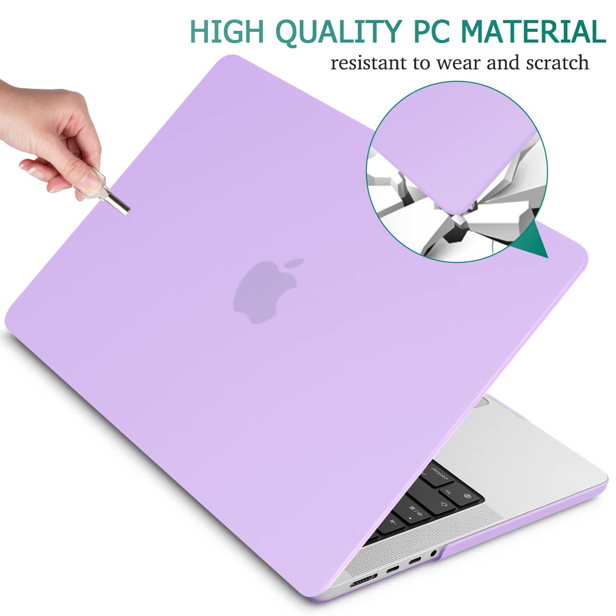 Suitable for MacBook Pro 14 Max Inch Case 2023 2022 2021 M2 A2779 M1 A2442 Hardshell Case Keyboard Cover Purple