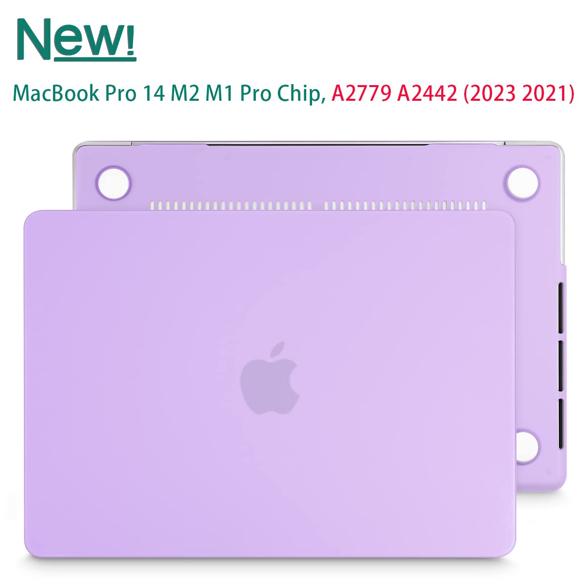 Suitable for MacBook Pro 14 Max Inch Case 2023 2022 2021 M2 A2779 M1 A2442 Hardshell Case Keyboard Cover Purple