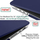Suitable for MacBook Pro 16 inch Case 2023 2022 2021 M2 A2780 A2485 M1 Pro/Max Hard Shell Case Keyboard Cover Blue