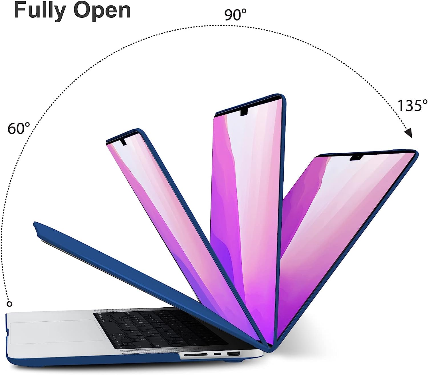 Suitable for MacBook Pro 16 inch Case 2023 2022 2021 M2 A2780 A2485 M1 Pro/Max Hard Shell Case Keyboard Cover Blue