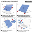 Suitable for MacBook Pro 16 inch Case 2023 2022 2021 M2 A2780 A2485 M1 Pro/Max Hard Shell Case Keyboard Cover Blue