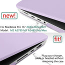 Suitable for MacBook Pro 16 inch Case 2023 2022 2021 M2 A2780 A2485 M1 Pro/Max Hard Shell Case Keyboard Cover Purple