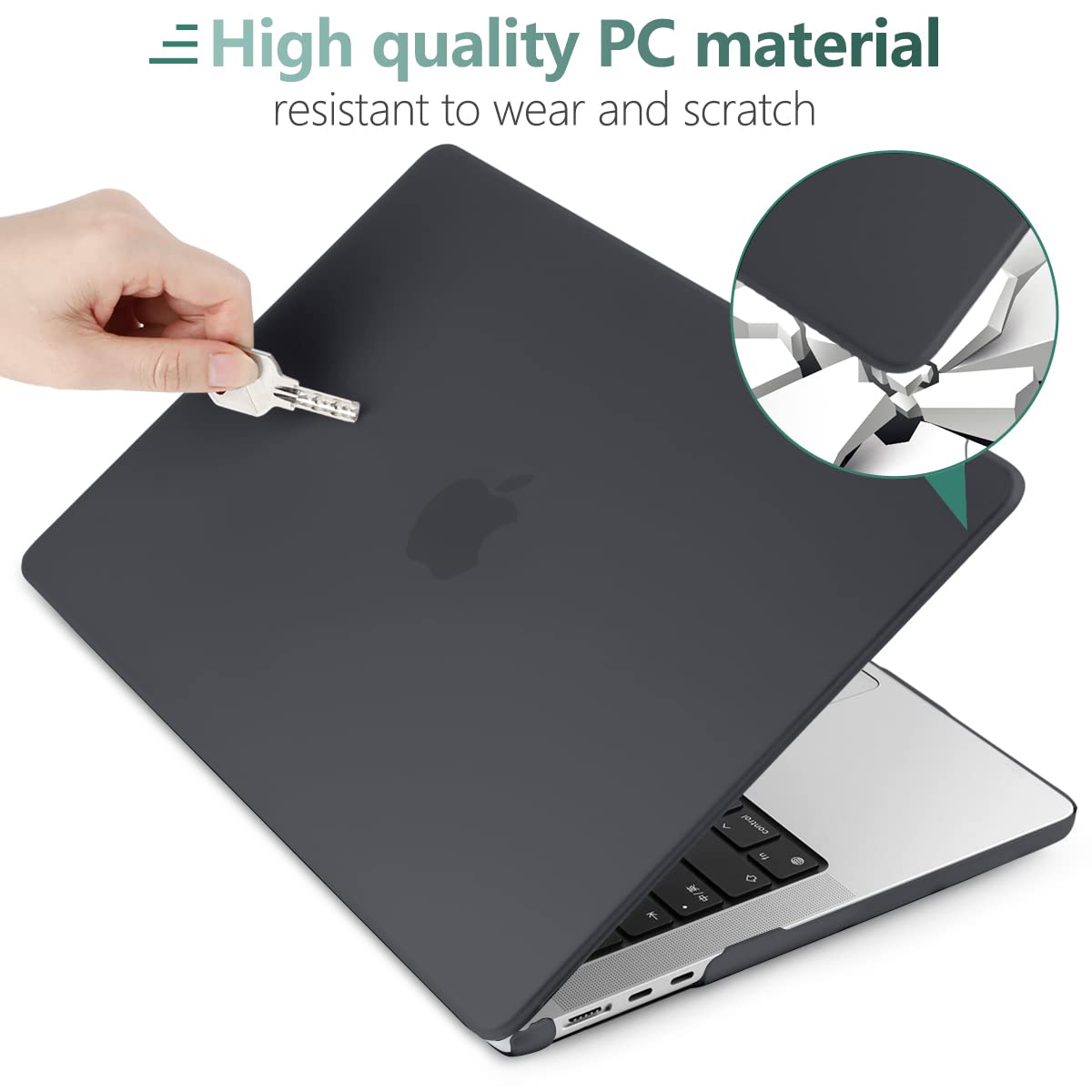 Suitable for 2023 2022 MacBook Air 13 inch case M2 Model A2681 Hard Shell Case Keyboard Cover Black