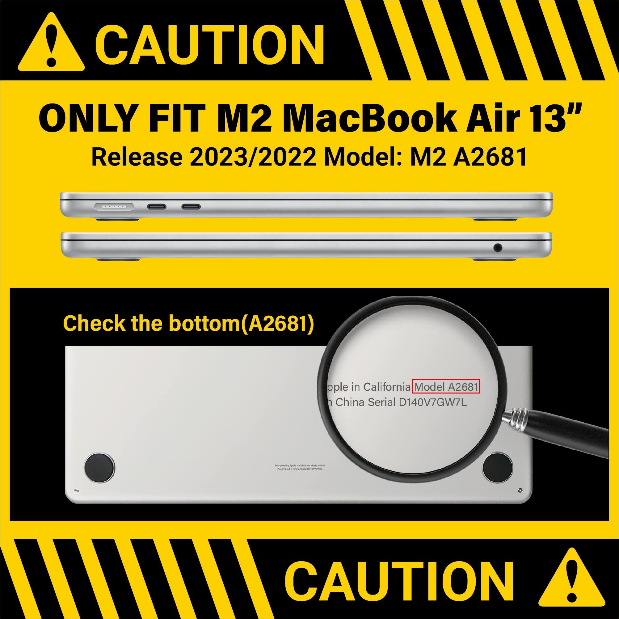 Suitable for 2023 2022 MacBook Air 13 inch case M2 Model A2681 Hard Shell Case Keyboard Cover Midnight Green