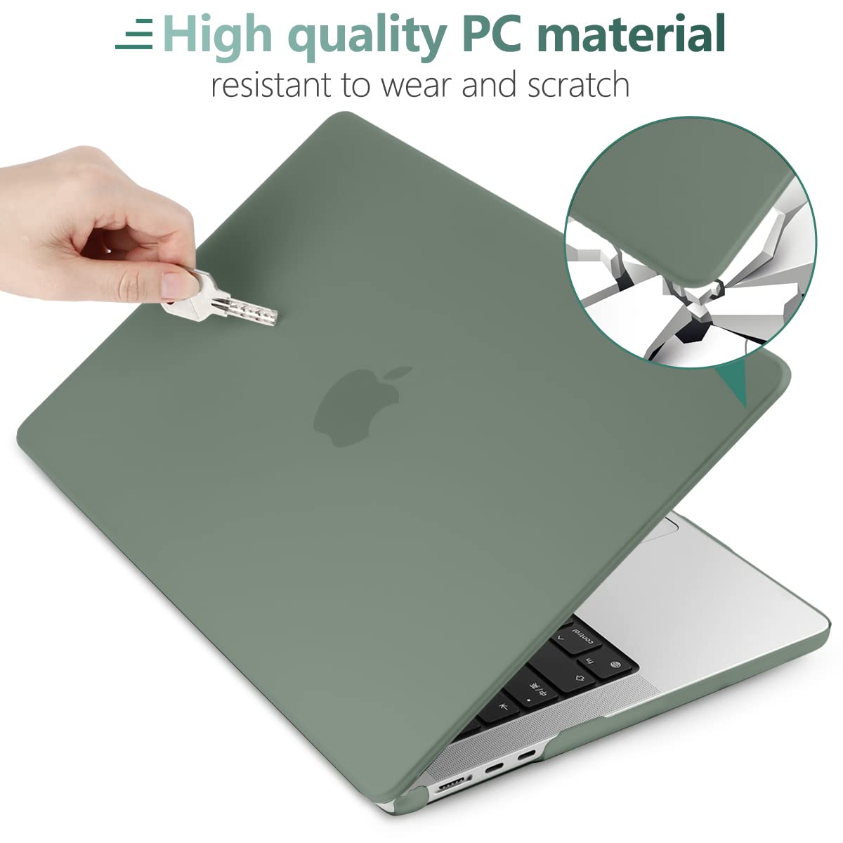 Suitable for 2023 2022 MacBook Air 13 inch case M2 Model A2681 Hard Shell Case Keyboard Cover Midnight Green