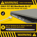 Suitable for 2023 2022 MacBook Air 13 inch case M2 Model A2681 Hard Shell Case Keyboard Cover Grey