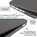 Suitable for 2023 2022 MacBook Air 13 inch case M2 Model A2681 Hard Shell Case Keyboard Cover Grey