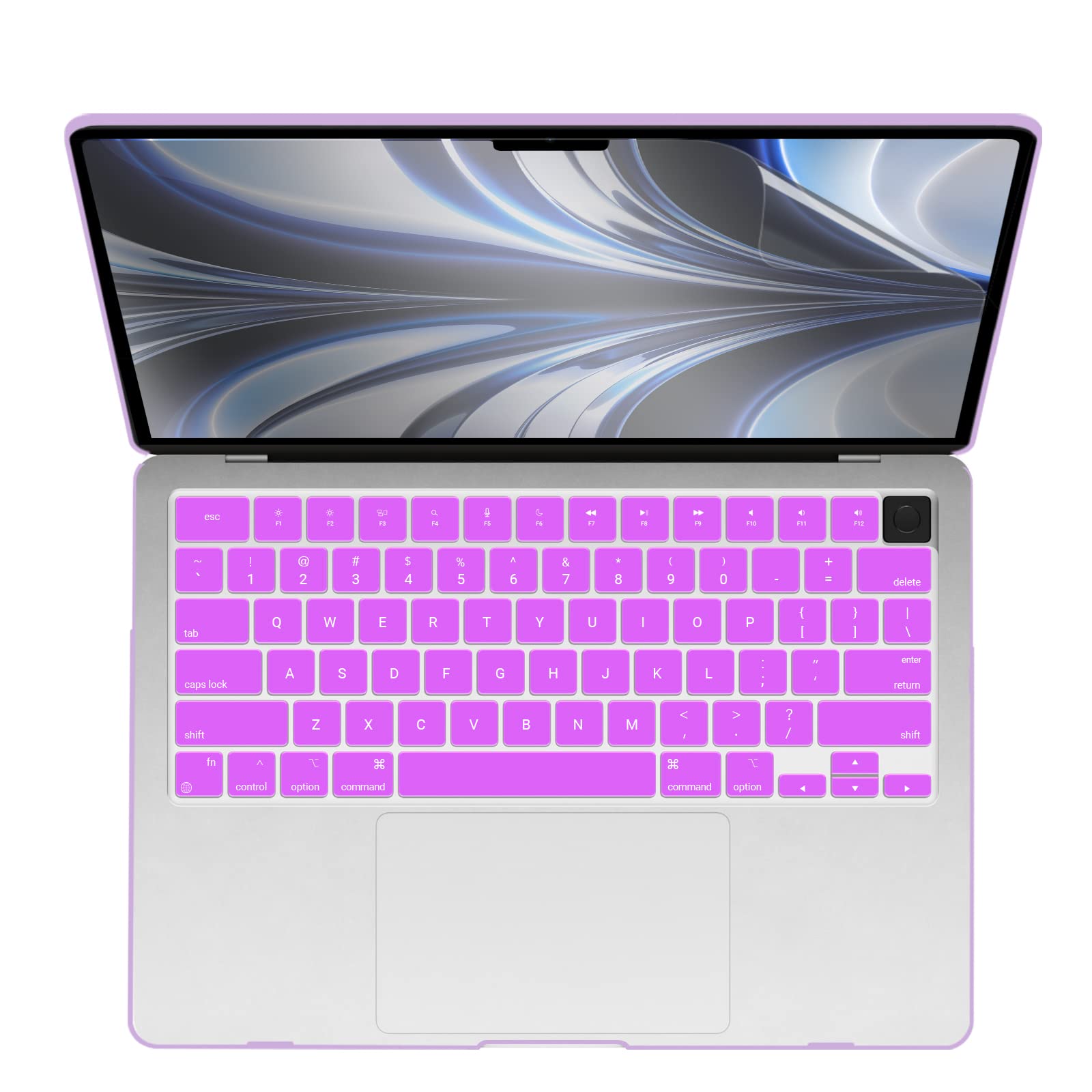 Suitable for 2023 2022 MacBook Air 13 inch case M2 Model A2681 Hard Shell Case Keyboard Cover Purple