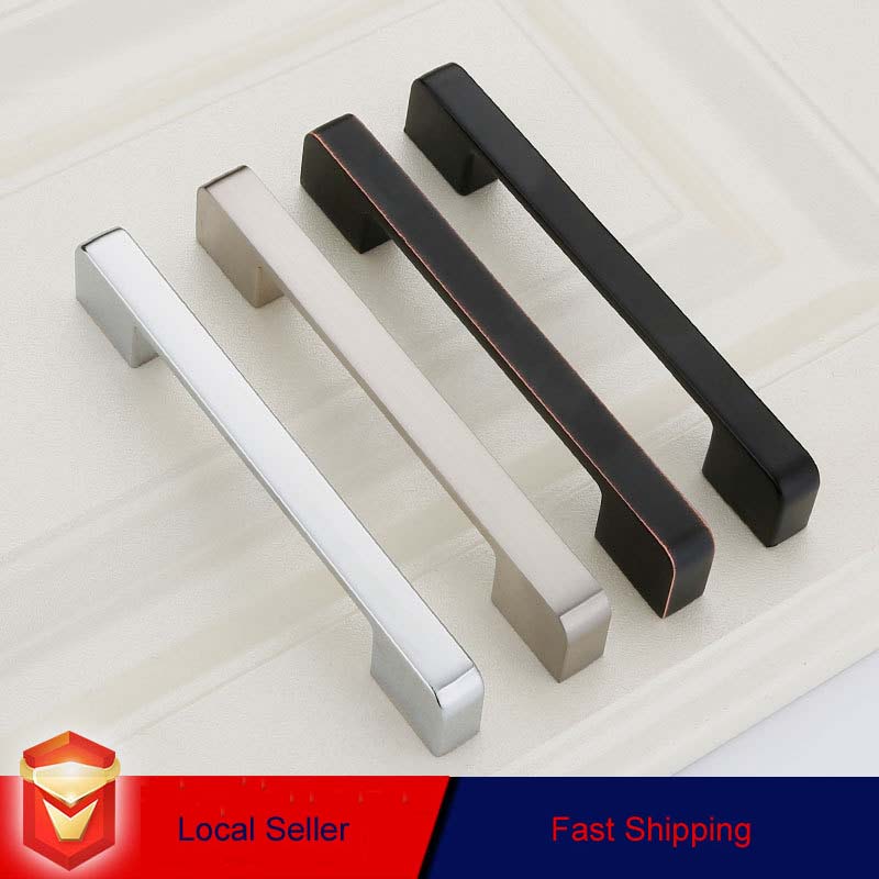 Zinc Kitchen Cabinet Handles Drawer Bar Handle Pull brushed silver color hole to hole size 160mm